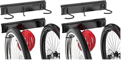 Ultrawall Bike Rack, Garage Bike Rack Wall Mount for 2 Bicycle and 1 Helmet, Heavy Duty Bike Storage for Home Space Saving Holds Up to 100lbs (Pack of 2) by UltrawallGarageToolsOrganizer