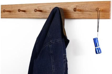 Cherry Shaker Peg Rack 4.5" Extra Wide (Cherry, 35" x 4.5" with 6 pegs) - Image 2