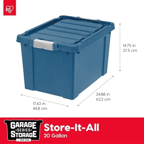 IRIS USA 4-Pack 19 Gal Heavy Duty Lockable Storage Totes with lids, Navy - Image 2