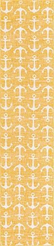 Unique Loom Outdoor Coastal Collection Area Rug - Ahoy (2' 7" x 12' 2" Runner, Yellow) - Image 3