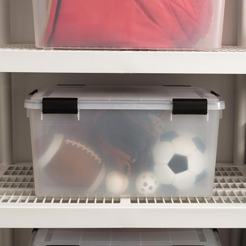 IRIS USA WeatherPro Storage Bins with Lids, 63 Qt, Clear, 4 Pack - Image 2