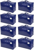 VENO 8 Pack Extra Large Heavy Duty Moving Bags with Wide Opening & Reinforced Handles, Reusable Storage Tote Bags with Strong Zippers for Clothes, College Dorm Essentials & Moving Supplies by Veno