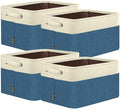 BALEINE 4 Pack Fabric Closet Storage Bins for Shelves, Linen Closet Organizers and Storage, Decorative Baskets for Organizing, Shelf, Clothes, Home, Office (Navy Blue, 17''x13''x10.5'') by BALEINE