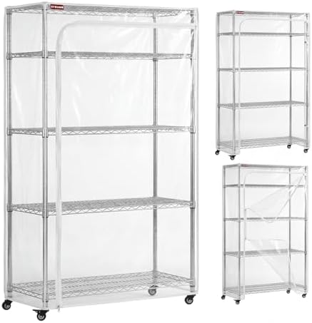 Clear PVC Wire Rack Cover, Waterproof Shelf Cover Fits 36"x16"x72" by ZYSUOR