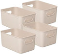 Superio Eco-Friendly Decorative Plastic Basket Open Home Storage Bins Organizer Baskets, Medium (4 Pack) Container Boxes for Organizing Closet Storage Bins for Shelves Drawer Shelf 5 Liter by Superio