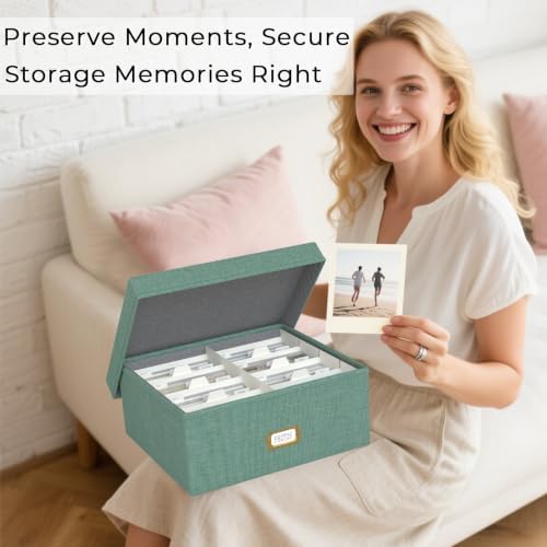 Decorative Photo Storage Box, 2 Pack Linen Photo Box Hold 1700 4x6 Pictures - Image 5