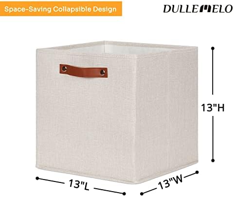 DULLEMELO Storage Baskets for Shelves Closet Storage,Sturdy Home Organization Bins for Gifts Empty,Foldable Fabric Storage Cubes Baskets for Nursery Toys Towels Clothes Storage(Beige-4 Pack) - Image 2