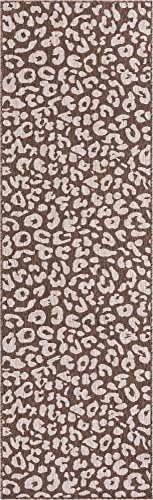 Unique Loom Outdoor Safari Collection Area Rug - Leopard (2' 11" x 10' Runner, Brown/ Light Brown) - Image 3