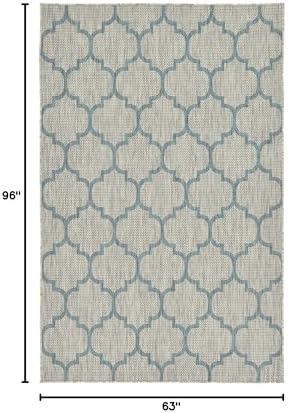 Unique Loom Outdoor Trellis Collection Area Rug (5' 3" x 8' Rectangle, Gray/ Ivory) - Image 2