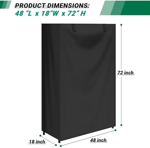 Storage Shelf Cover Waterproof Wire Rack Cover with Zipper 48"Wx18"Dx72"H - Image 3