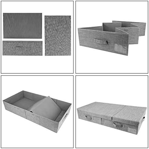 DAYARD Underbed Storage Container Bins with Lids, Under Bed Storage Organizer with Sturdy Handles Sidewalls Bottom, Foldable Clothes Bag (Set of 2) Large, Grey - Image 6