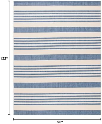 SAFAVIEH Courtyard Outdoor Area Rug 8x11, Beige & Blue CY6062-233 - Image 2