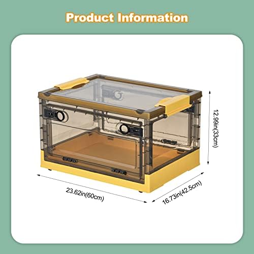 Ergocar Foldable Storage Boxes, Large Plastic Storage Boxes with Lid, Stackable Organiser, Wardrobe Storage Organiser, Grocery Storage, for Bedroom, Wardrobe, Office, Garage - Image 7