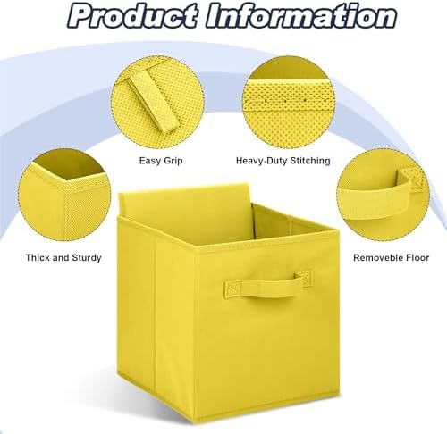 Hillban 48 Pcs Storage Cubes 11'' Collapsible Storage Bins Bulk, Colorful - Image 4