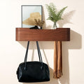 Coat Rack Wall Mount with Shelf Entryway Shelf Modern Key Holder Hanger Wall Shelves with Hidden Hooks for Hanging Towels Coats Hats Bags for Hallway Bathroom Bedroom(Walnut Color, 4 Hooks) by FURNAWAY