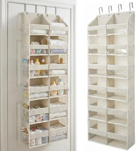 HOMELUX THEORY Over the Door Organizer, 6-Tier XL, 100D Fabric, Ivory by HomeluxTheory
