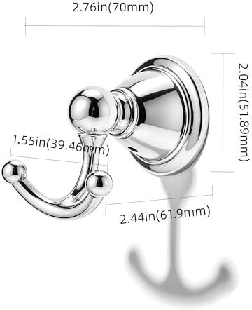 khtumeware 4 Pack 2-1/2 inch Polished Chrome Vintage Towel Hooks - Image 2
