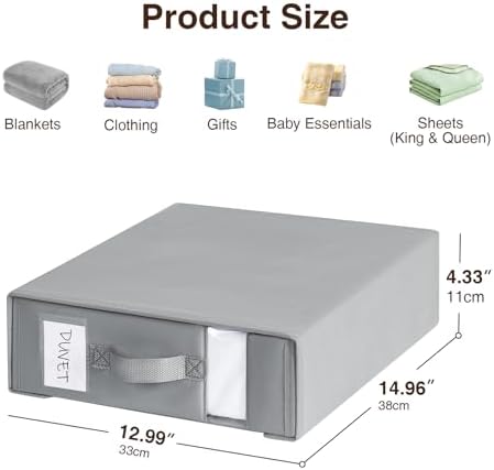 DIMJ Bed Sheet Organizers and Storage 8 Pack - Foldable Sheet Holder for Linen Bedding Storage Box for organization, Sheets Set Holder for Blanke, Towel (King & Queen Size), Grey - Image 5
