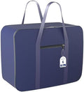 Kuber Industries Pack of 6 Storage Bag | Clothes Storage Bag | Rexine Underbed Storage Bag | Wardrobe Organizer for Blanket-Comforters | Foldable Attachi Bag with Handle | Large | Navy Blue by Kuber+Industries