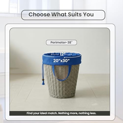 LFH Home Large Premium Cotton Rich Canvas Laundry Bag with Drawstring and Handles Heavy Duty, Multi-Use, and Washable for Home, Travel, College or Storage 20x30 (Pack of 2)-Sky Blue - Image 2