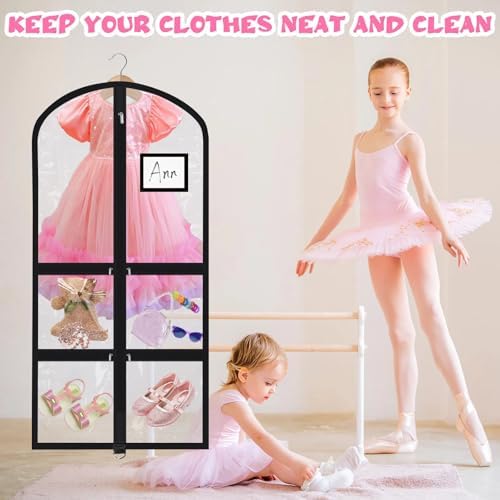 Geelin 14 Pcs Garment Bags for Dance PVC Clear, Fully Transparent Black - Image 5