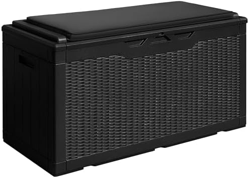 Devoko 100 Gallon Resin Waterproof Outdoor Storage Box with Cushion by DEVOKO