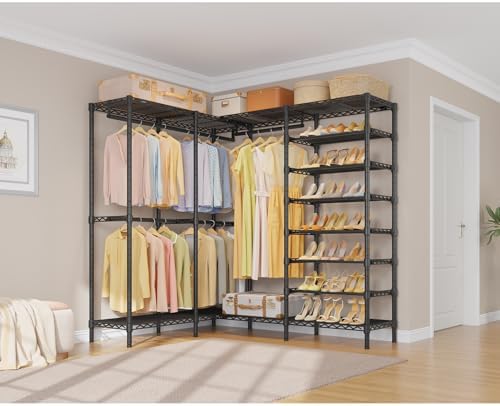VIPEK S4 Clothes Rack with Shoe Shelves for Bedroom/Walk-In Closet, Black - Image 5