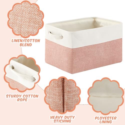 6 Pack Cube Storage Bins Fabric Cube Basket Handle, Dark Morandi, 15x11x9.5 - Image 3