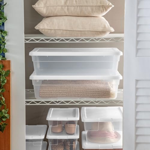 Sterilite 30-Pack Storage Box, Stackable Clear Plastic Bins with Snap-On Lids, 28 Quart - Image 5