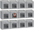 Homsorout Foldable Storage Cubes - Cubby Storage Organizer with Window, Decorative Baskets for Organizing, Fabric Bins for Clothes Storage, Closet Storage Cubes 11inch, Set of 12, Grey by Homsorout