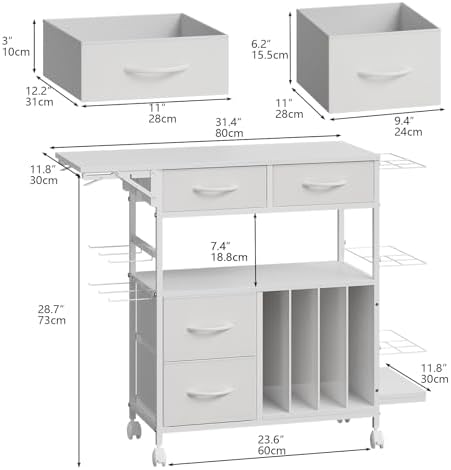 Wrapping Paper Storage Cart with Foldable Table, 3 Tier Gift Wrap Organizer - Image 2
