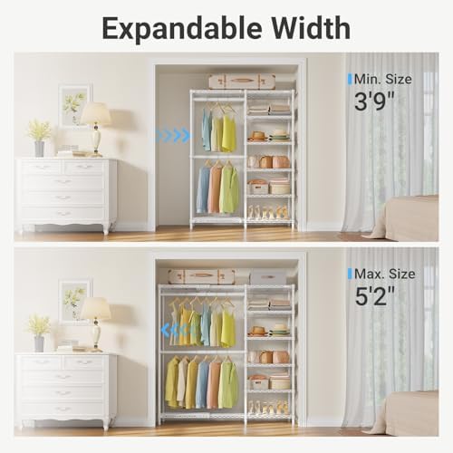 VIPEK X2 Plus Expandable Heavy Duty Clothes Rack, Closet System White - Image 2