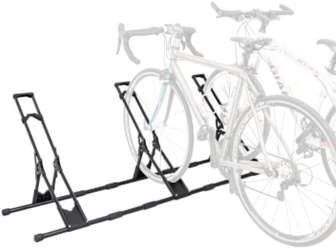 RELIANCER 3 Adjustable Bike Storage Stand,Bicycle Floor Parking Rack,Steady Bike Wheel Holder Fit All Mountain & Road Bikes,Indoor Outdoor Cycling Storage Organizer,Apartment Garage Cycle Tires Holder by RELIANCER