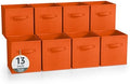 Sorbus Fabric Storage Cubes, 8 Pack, with Handles (13 Inch, Orange) by Sorbus