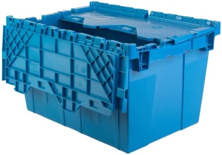 HE HUDSON EXCHANGE 21.9x15.2x12.8” (3 Pack, 12.7 Gallon) Tote with Attached Lid, Blue - Image 3