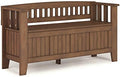 SIMPLIHOME Acadian SOLID WOOD 48 Inch Wide Transitional Entryway Storage Bench in Rustic Natural Aged Brown, For the Living Room, Entryway and Family Room by SimpliHome