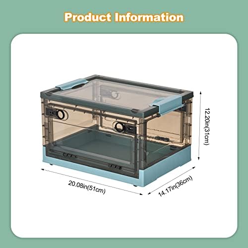 Ergocar Foldable Storage Boxes, Large Plastic Storage Boxes with Lid, Stackable Organiser, Wardrobe Storage Organiser, Grocery Storage, for Bedroom, Wardrobe, Office, Garage - Image 7