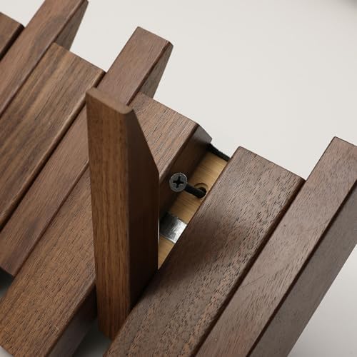 Wooden Coat Rack Hanger Wall Mount with 8 Hooks Wall Mounted Coat Rack Coat Rack Wall Mount Made of Walnut Wood - Image 5