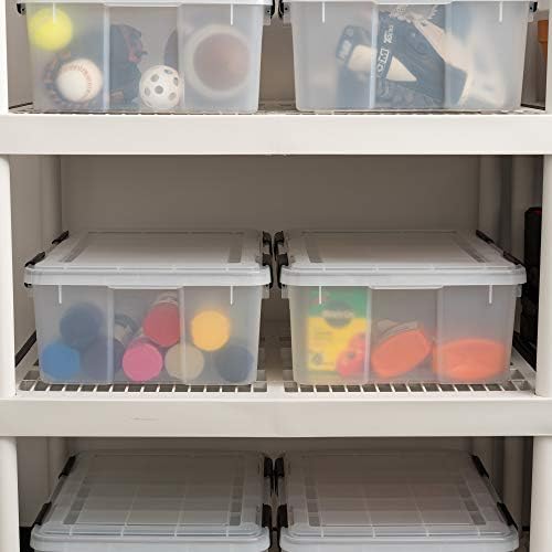 IRIS USA 6-Pack 31 Qt Storage Bins with Gasket Lids, Clear/Black - Image 6