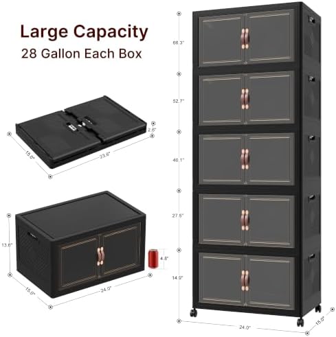 UAMFURI Stackable Storage Bins with Lids, 550QT Lockable Storage Cabinet - Image 2