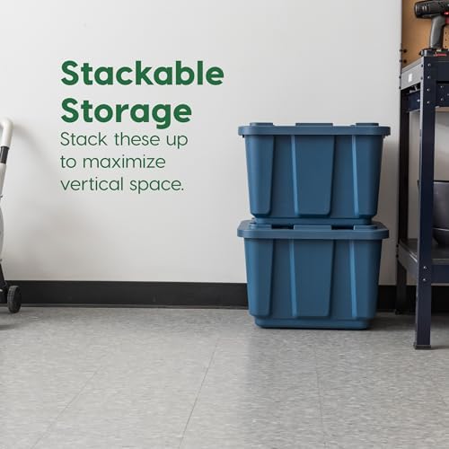 IRIS USA 4-Pack 12 Gal Heavy Duty Storage Tote Bins with Lids, Navy - Image 5