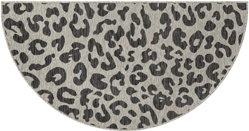 Unique Loom Outdoor Safari Collection Area Rug - Leopard (3' 1" x 6' 1" Hearth Light Gray/Gray) - Image 3