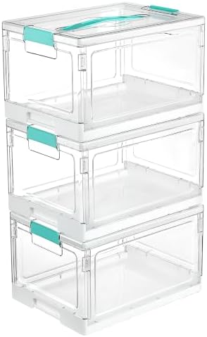 Vtopmart 24 QT Clear Plastic Stackable Storage Bins with Lids, 3 Pack by Vtopmart