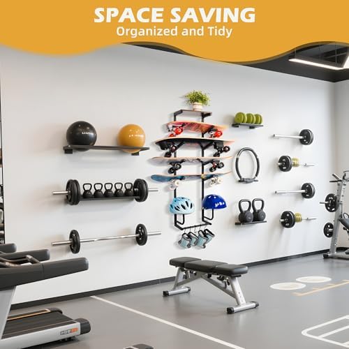 Multi Deck Skateboard Wall Mount, 2 or 4 Board Rack, Helmet Stands - Image 5