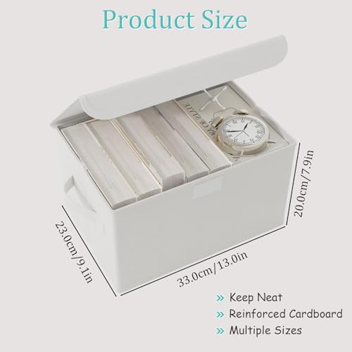 Foldable Storage Bins, Closet Boxes, 4 Pack, White, 13x9x7.9 In - Image 3