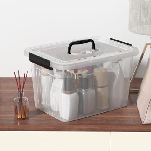 Clear Storage Latch Bin 12 Quart, Plastic Organizing Box, 6-Pack - Image 5
