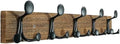SKOLOO 24-Inch Wood Burnt Coat Rack Wall Mount with 5 Triple Hooks - Ideal for Family Entrances, Classrooms, and Pet Supplies Storage - Perfect Coat Hooks for Wall by SKOLOO