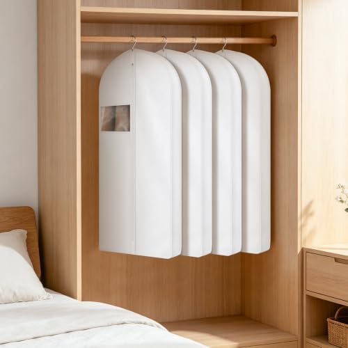 43 Inch Cotton Garment Bag for Hanging Clothes, 3 Pack Suit Bag - Image 3