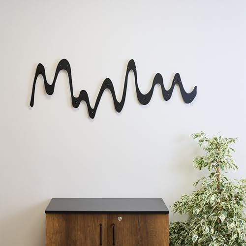 Brushstroke Coat Rack Wall Hanger, Wall Mount Coat Hanger, Decorative Design Wall Hook, Cute Coat Hook 43.4" x 16.2" - Image 2