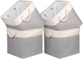 Univivi Foldable Storage Basket Fabric 13 inch Cube Storage Bins with Hard Bottom &Sturdy Handles Storage Cube for Shelf Closet Home (Grey , 4-Pack) by Univivi